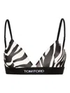 Tom Ford Black Zebra Print Bralette In Black