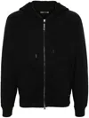 Tom Ford Slim-fit Cotton-blend Jersey Zip-up Hoodie In Black