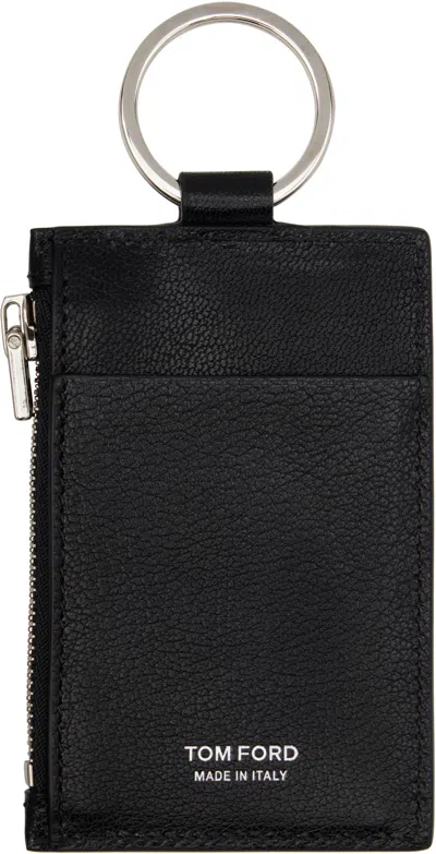 Tom Ford Black Zipped Keyring Card Holder
