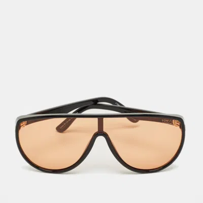 Pre-owned Tom Ford Black/orange Tf1182 Shield Sunglasses
