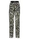 Tom Ford Zebra-print Silk-blend Satin Straight-leg Pants In Blackwhite