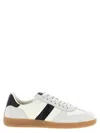 Tom Ford Archer White Low Top Sneakers With Logo Lettering On Tongue And Heel And Contrasting Heel In Leather In Multi