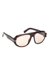 Tom Ford Men's Blake-02 Acetate Round Sunglasses In Dark Havana Eco/brown