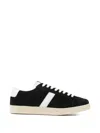 Tom Ford Blake Sneakers Suede Upper Contrast Stripe Rubber Sole In Black