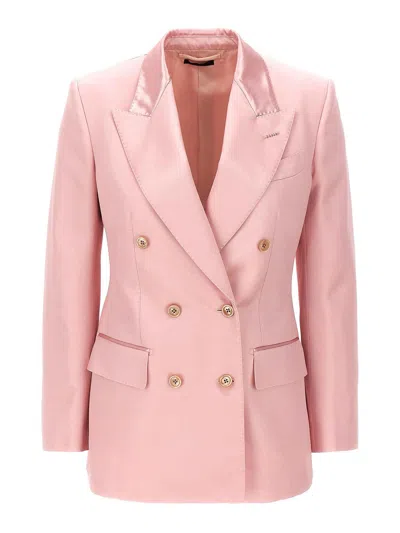 Tom Ford Double-breasted Blazer In Pink