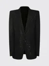 Tom Ford Single-breasted Wool Blend Crepe Jacket With Sequins In Black