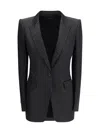 Tom Ford Single Breasted Jacket With Polka Dots In Black