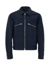 Tom Ford Blouson Jacket In Blue Cotton  In Blue