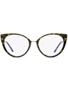 Tom Ford Blue Block Cat-eye Frame Glasses In Brown