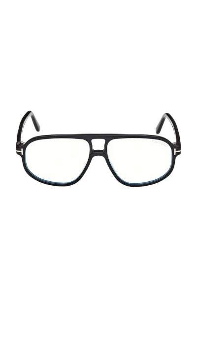 Tom Ford Blue Block Optical Navigator Acetate Sunglasses In Black
