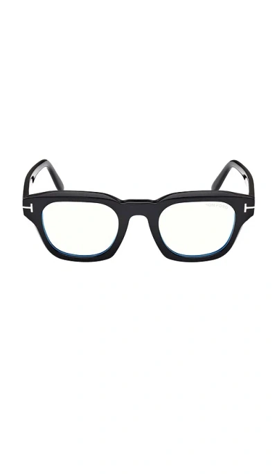 Tom Ford Blue Block Optical Square Acetate Glasses In Black
