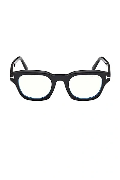 Tom Ford Blue Block Optical Square Acetate Glasses In Black