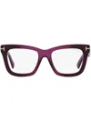 Tom Ford Blue Block Square-frame Glasses In Violett