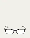 Tom Ford Blue Blocking Acetate Rectangle Glasses In Black