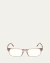 Tom Ford Blue Blocking Keyhole Acetate Rectangle Glasses In Brown