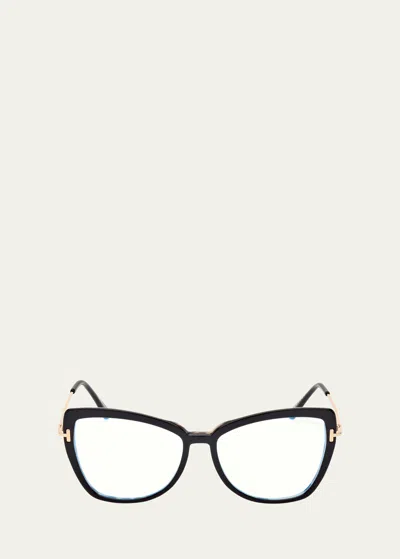 Tom Ford Blue Blocking Mixed-media Butterfly Glasses