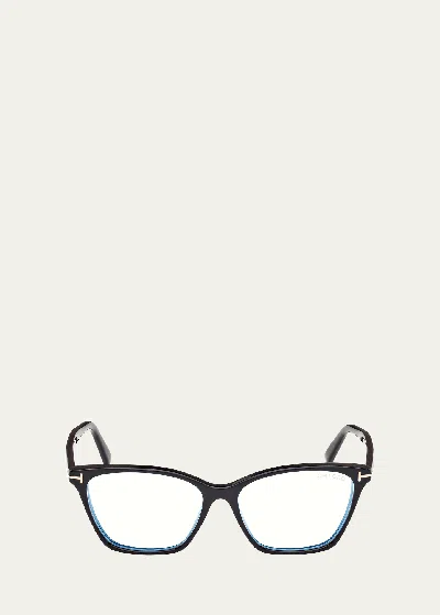 TOM FORD BLUE BLOCKING SLEEK ACETATE CAT-EYE GLASSES