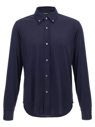 TOM FORD BLUE BUTTON-DOWN SHIRT