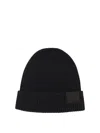 Tom Ford Mens Black Logo-patch Ribbed Cashmere-knit Beanie Hat