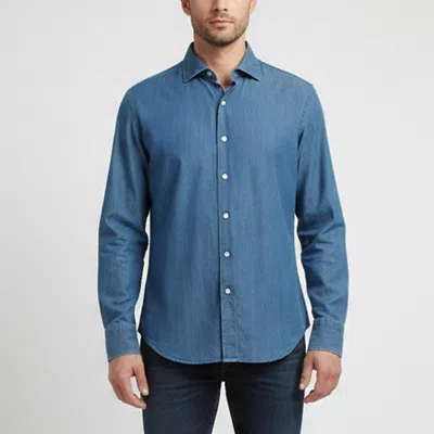 Pre-owned Tom Ford Blue Chambray Long Sleeve Shirt Xl