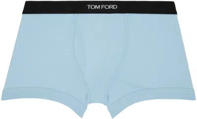 Tom Ford Blue Cotton Boxer Briefs In Aqua