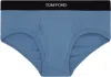 Tom Ford Blue Cotton Briefs In Mid Blue
