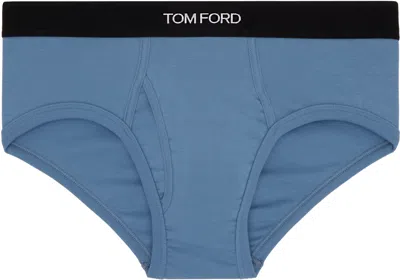 Tom Ford Blue Cotton Briefs In Mid Blue
