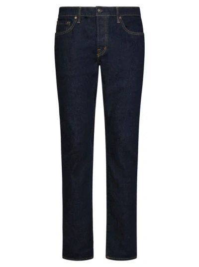 Tom Ford Blue Cotton Jeans In Black