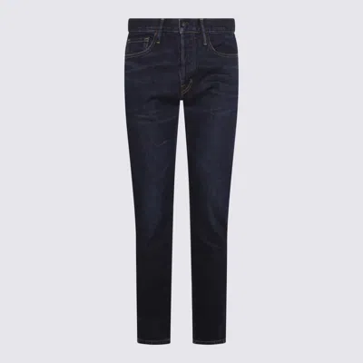 Tom Ford Blue Cotton Jeans In Purple