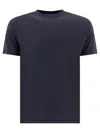 Tom Ford Blue Crew Neck T-shirt With Embroidered Logo In Blue