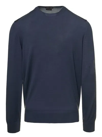 Tom Ford Fine Wool Sweater In Blue