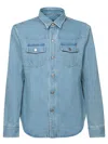 Tom Ford Washed Cotton Denim Jacket In Blue