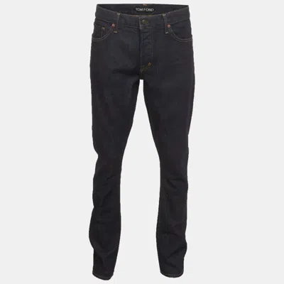 Pre-owned Tom Ford Blue Denim Slim Fit Buttoned Jeans Xxl/waist 38"