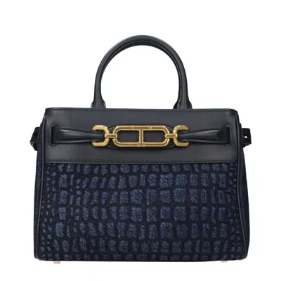 Tom Ford Crocodile-effect Denim Tote Bag In Blue