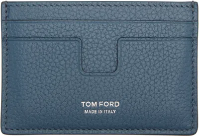 Tom Ford Blue Grain Leather Classic Card Holder