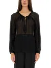 Tom Ford Silk Blouse With Drawstring In Black