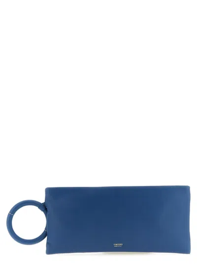 Tom Ford Blue Lambskin Clutch Women's Bag