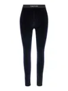 Tom Ford Blue Leggins With Logo On The Waist In Tech Fabric In Black