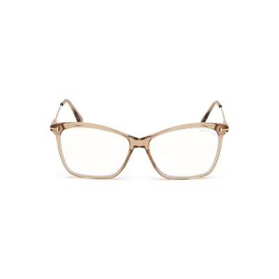 Tom Ford Blue Light Block Browline Ladies Eyeglasses Ft5687-b 045 56 In Green