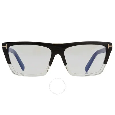 Tom Ford Blue Light Block Browline Ladies Eyeglasses Ft5912-b 005 57 In Black / Blue