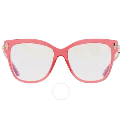 Tom Ford Blue Light Block Butterfly Ladies Eyeglasses Ft5704-b 066 54 In Demo Lens