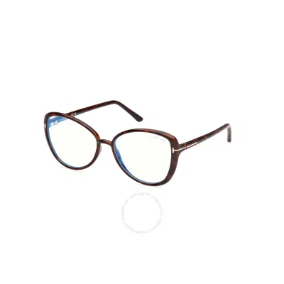Tom Ford Blue Light Block Butterfly Ladies Eyeglasses Ft5907-b 052 55 In Black