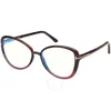 Tom Ford Blue Light Block Butterfly Ladies Eyeglasses Ft5907-b 055 55