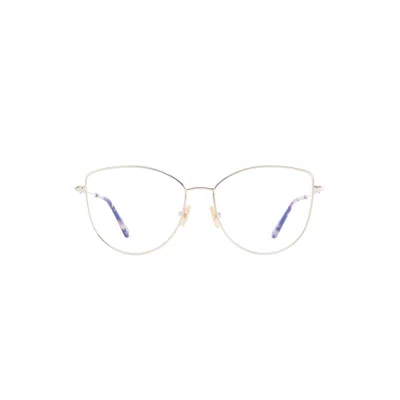 Tom Ford Blue Light Block Cat Eye Ladies Eyeglasses Ft5667-b 028 55 In Silver