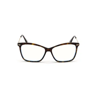 Tom Ford Blue Light Block Cat Eye Ladies Eyeglasses Ft5687-b 052 56 In Black