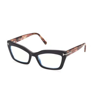 Tom Ford Blue Light Block Cat Eye Ladies Eyeglasses Ft5766-b 005 54 In Black