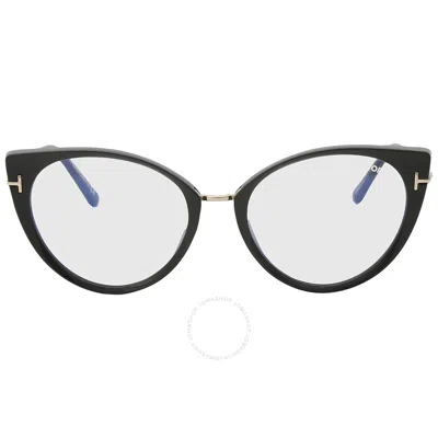 Tom Ford Blue Light Block Cat Eye Ladies Eyeglasses Ft5815-b 001 54 In Black
