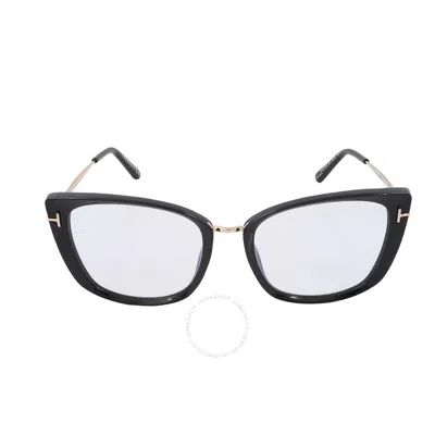Tom Ford Blue Light Block Cat Eye Ladies Eyeglasses Ft5816-b 001 53 In Black