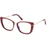Tom Ford Blue Light Block Cat Eye Ladies Eyeglasses Ft5816-b 074 53