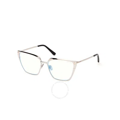 Tom Ford Blue Light Block Cat Eye Ladies Eyeglasses Ft5945-b 016 56 In Metallic